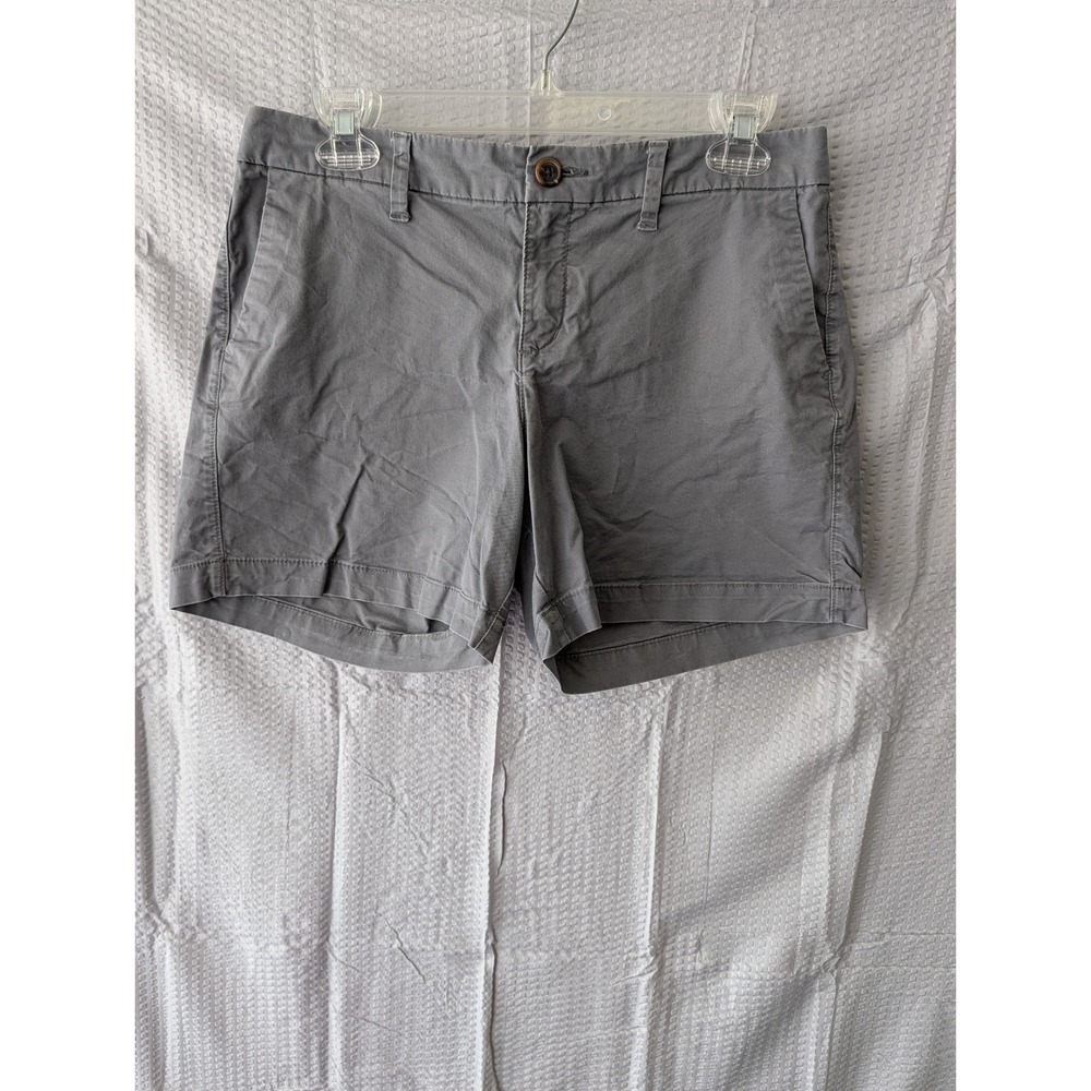 Old Navy Everyday Short Womens 4 Gray Stretch Cotton Chino Mid Rise Casual 5in